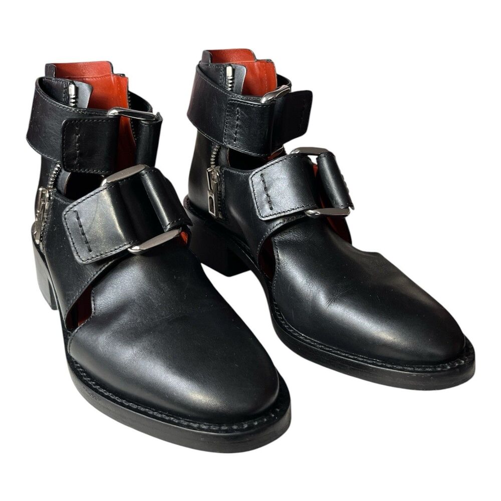 3.1 Phillip Lim Addis Womens Booties Cutout Black Calf Leather Ankle Size 8 READ